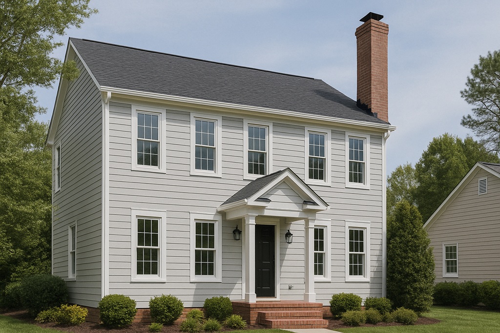 Two‑story home repaint with crisp white trim