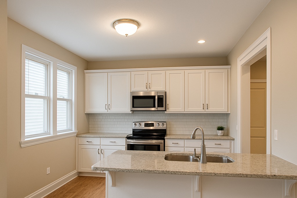 Kitchen walls and ceiling refreshed with washable paint
